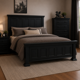 Z Castle Black King Panel Bed - CASTLEKH+CASTLEF+CASTLER
