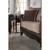 Brookridge - Rolled Arm Loveseat Sofa With Upholstery - Brown