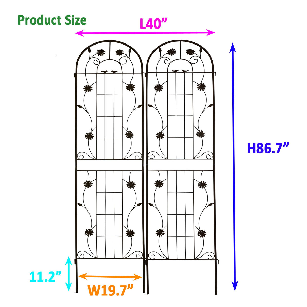 Metal Garden Trellis Rustproof Trellis For Climbing Plant Outdoor Flower Support