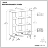 Draper - 9 Cube Storage With Drawers - Brown