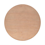 Minimalist Round Coffee Table With Shelf Storage - Natural