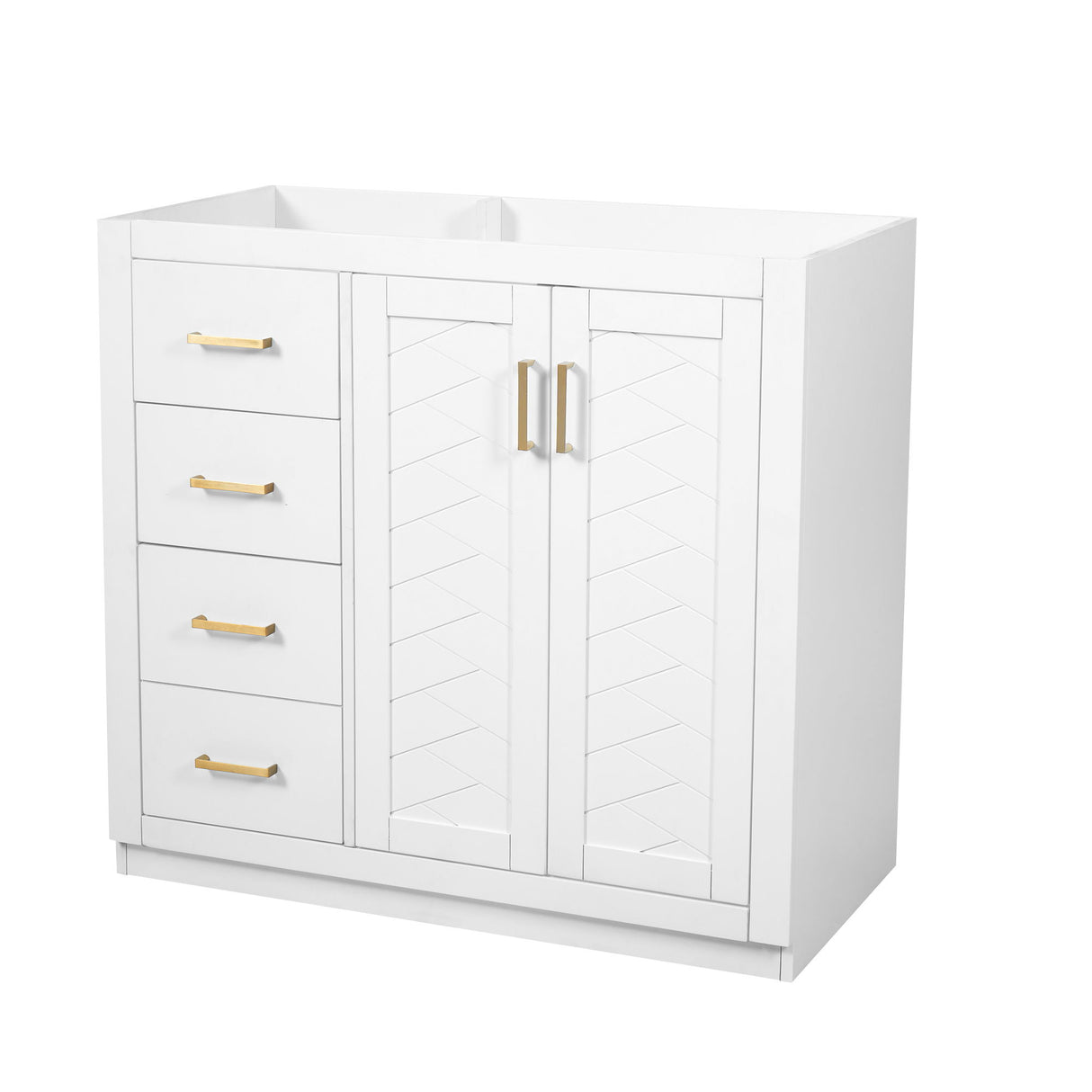 Retro Style Bathroom Vanity, 3 Drawers & Soft Closing Doors