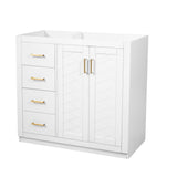 Retro Style Bathroom Vanity, 3 Drawers & Soft Closing Doors