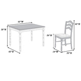 5 Piece Counter Height Dining Set With Table 4 Chairs - Oak / White