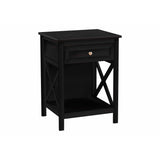 Accent End Table, 2 Tier, Storage Drawer, Transitional Style