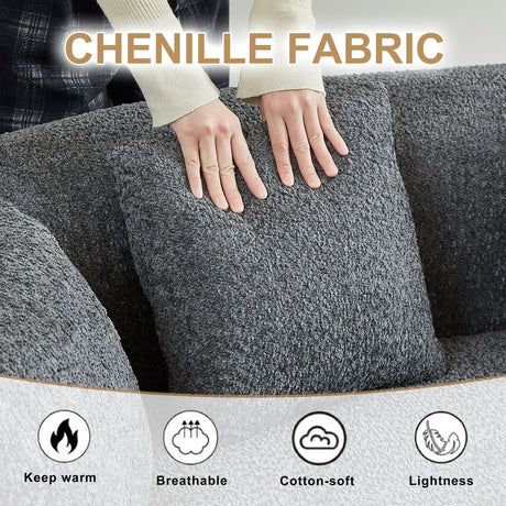 Curved Sectional Sofa With 6 Pillows