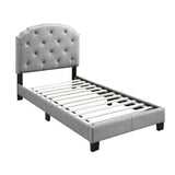 Button Tufted Bed With Nailhead Trim
