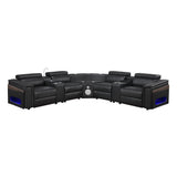 Nova - Sectional With Bluetooth Speaker, LED And Lifting Wine Cabinet