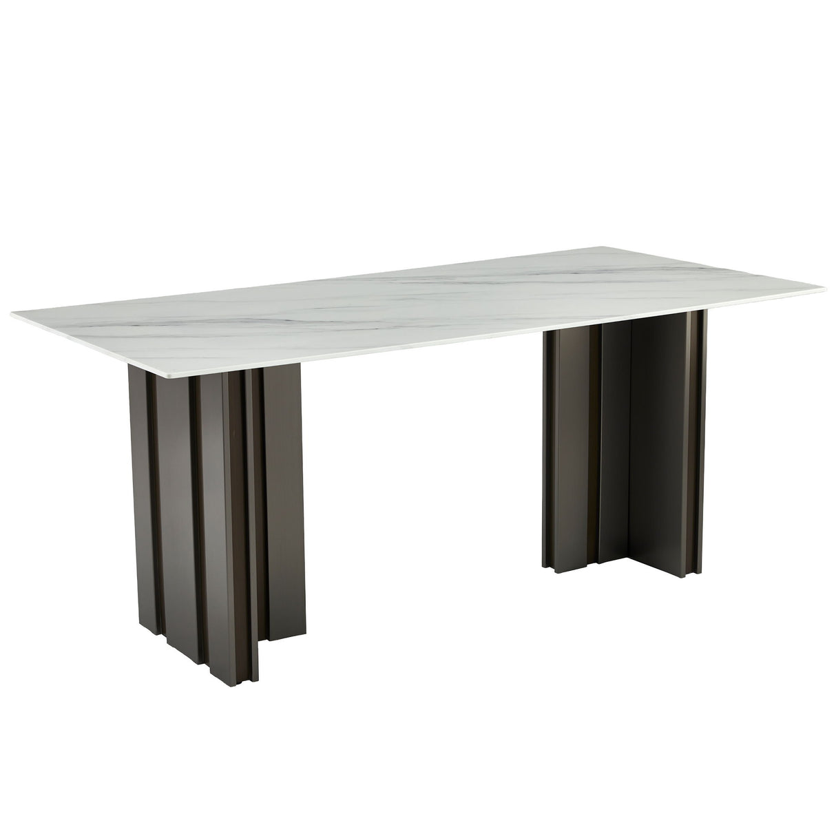 Rectangular Dining Table - Gray / White