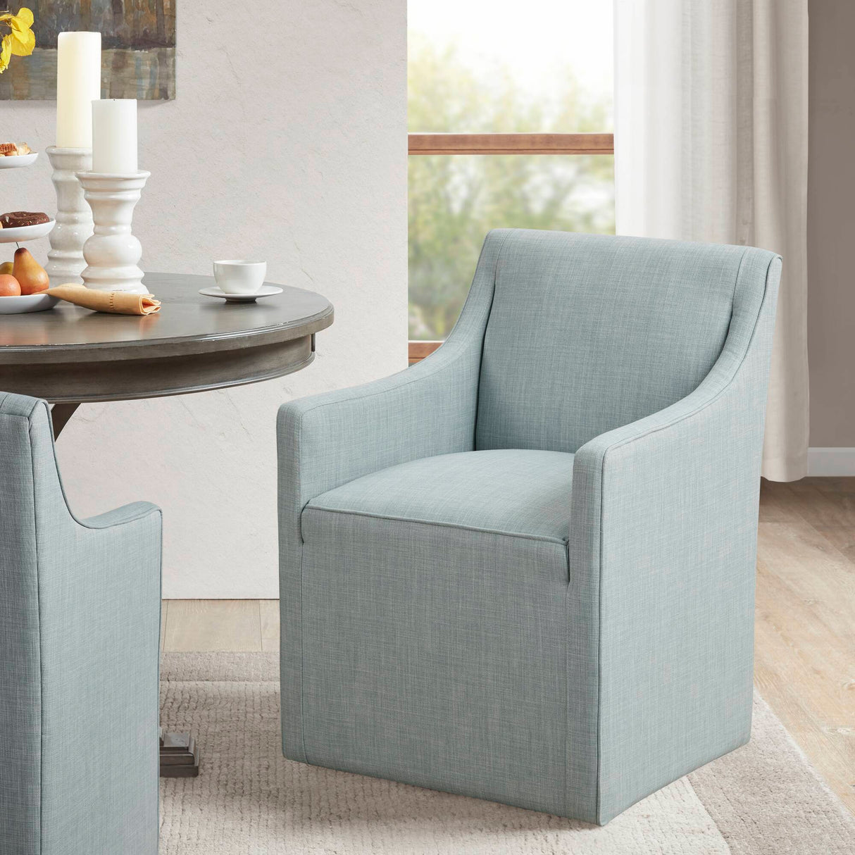 Traditional Skirted Dining Arm Chair