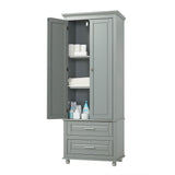 Tall Storage Cabinet With 2 Drawers For Bathroom