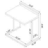 Rectangular Top Snack Table - White