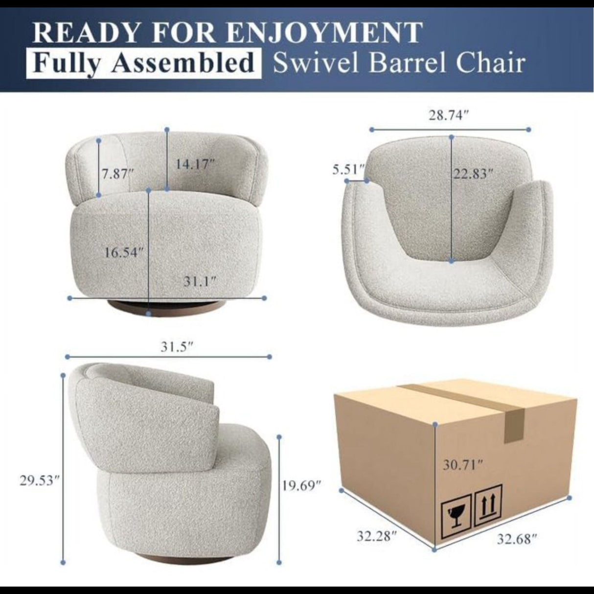 Swivel Barrel Accent Oversized Club Chair