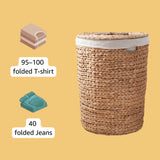 Round Laundry Hamper With Lid - Light Brown