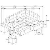 Atkinson - Sleeper Sectional Sofa With Lift Top Chaise - Gray