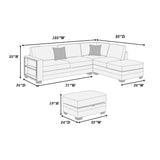 Reversible Sectional Sofa With Built In Shelf And Storage Ottoman, L - Shaped Living Room Furniture