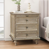Farmhouse Nightstand With 4 Drawers