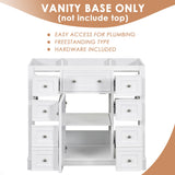 Modern Bathroom Vanity Base Only With 1 Cabinet And 6 Drawers