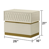 Stanley - 2 Drawer Nightstand With Crocodile Texture - Gray