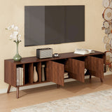 TV Stand With 5 Legs, Media Console Table For Tvs Up To 75" - Walnut
