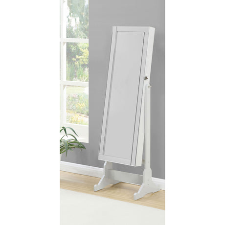 Rosalba - Jewelry Cheval Mirror With Tilting Full Length Mirror And Hidden Storage - Light Gray