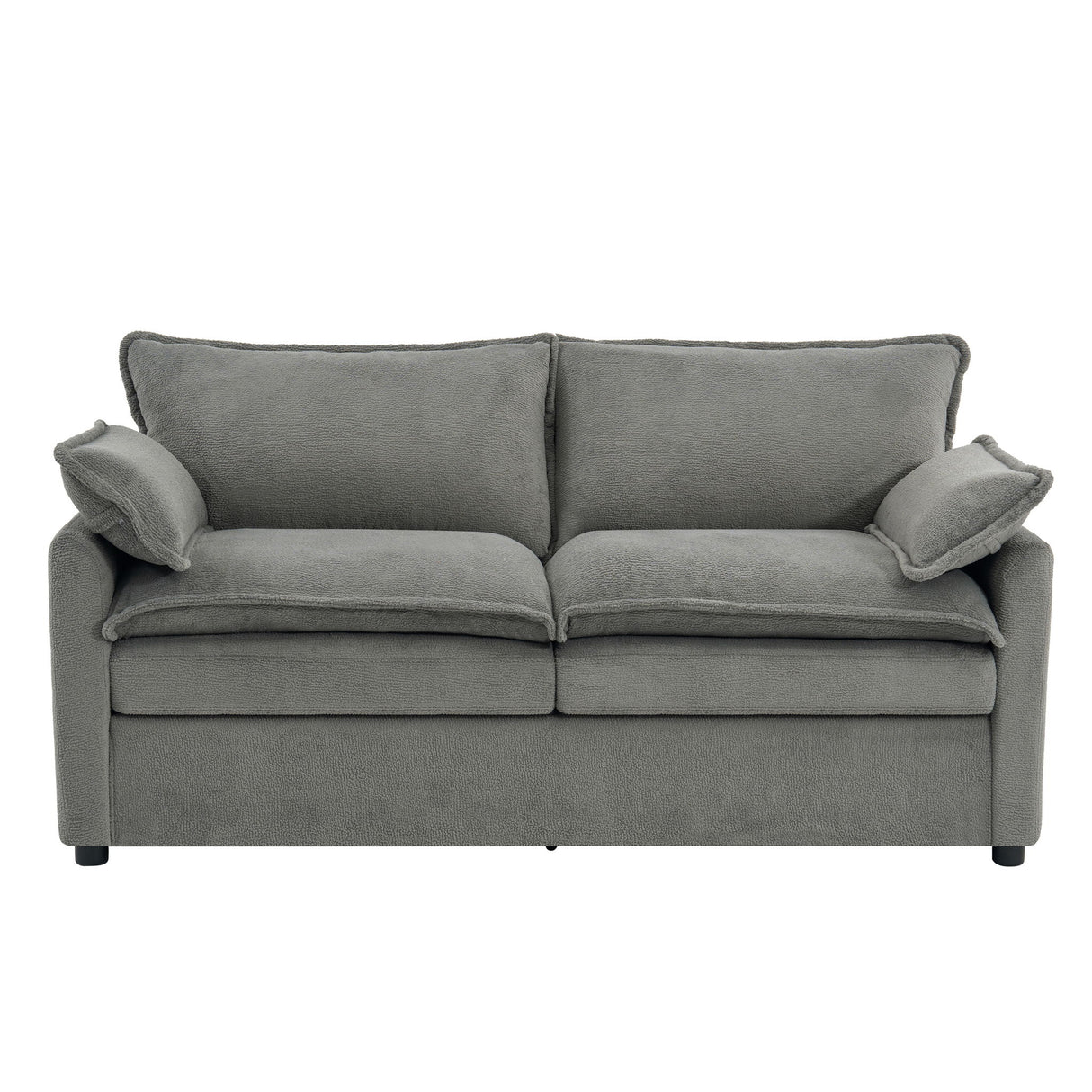 Modern Loveseat Sofa, Upholstered Couch With Side Storage Pockets