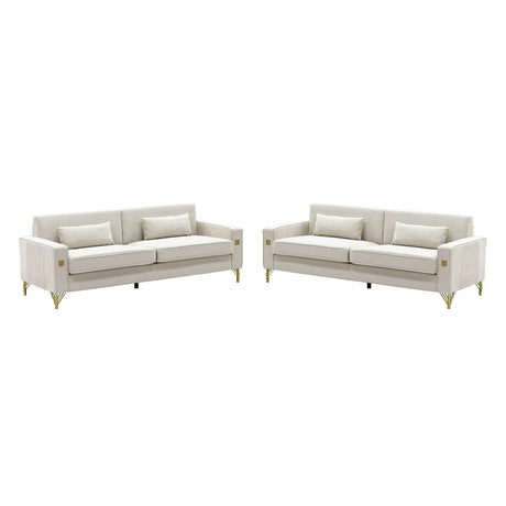 2 Pieces Sofa Sofa Set With Removable Cushions For Home Apartment