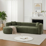 L - Shape Boneless Cloud Couch With 2 Throw Pillows For Living Room