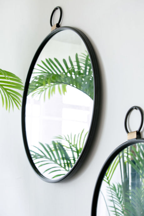 Wall Mirror With Frame, Contemporary Minimalist Accent Mirror For Living Room, Foyer, Entryway, Bedroom - Black