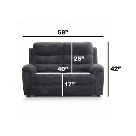 2 Seat Manual Recliner Loveseat With 150° Deep Recline, For Small Living Spaces - Dark Gray