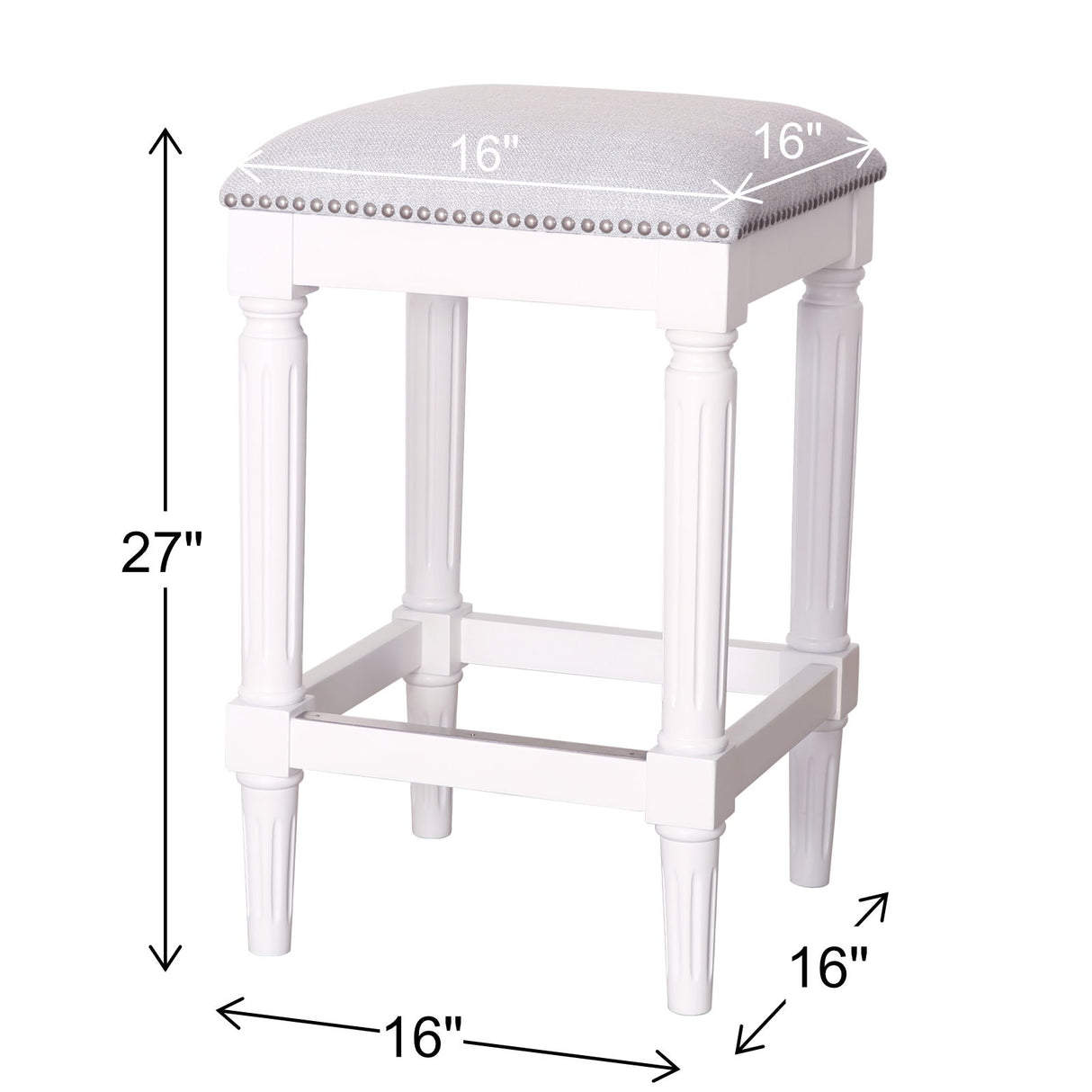 Square Stool With Upholstered Seat