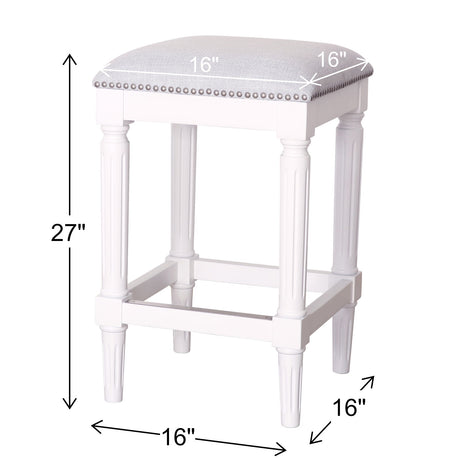 Square Stool With Upholstered Seat