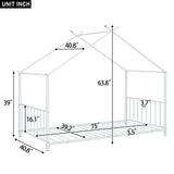 Metal House Platform Bed With Modern Design And Durable Frame