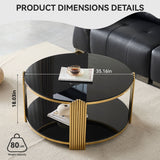 Round Table With Double Layer Storage