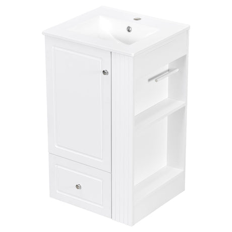 Modern Freestanding Bathroom Vanity With Sink, Soft-Close Drawer, Towel Bar