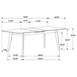 Bellingham - Dining Table With Self Storing Extension Leaf - Black Marble-Look Sintered Stone
