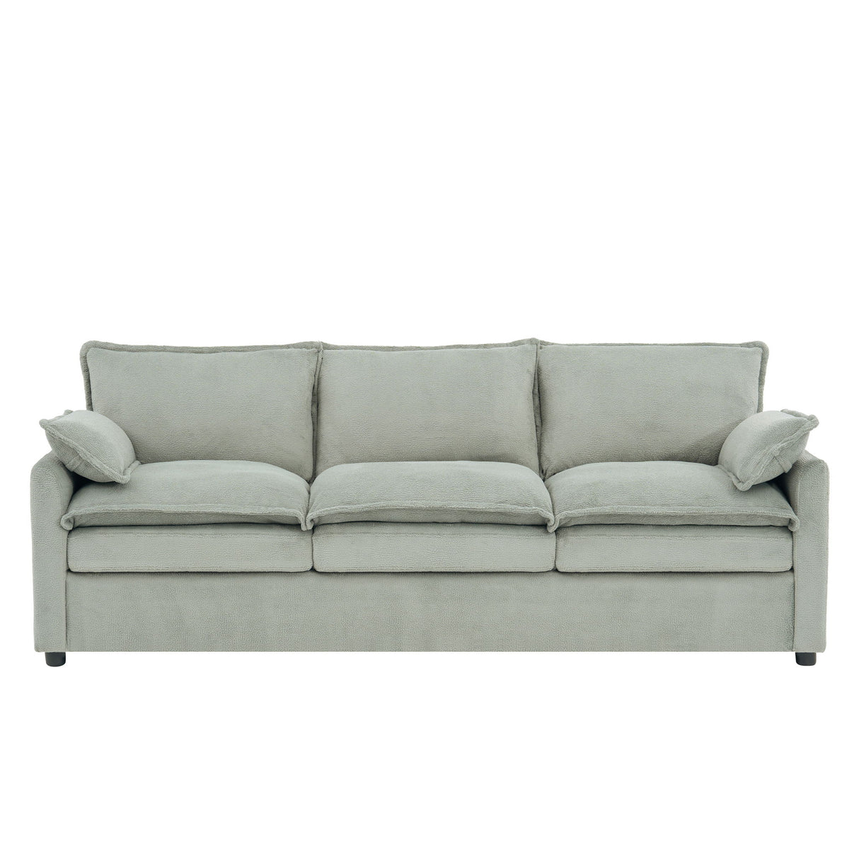 Modern 3 Seater Sofa With Side Storage Pockets For Living Room