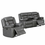 Living Room Set With Pillow Armrest And Tufted Backrest