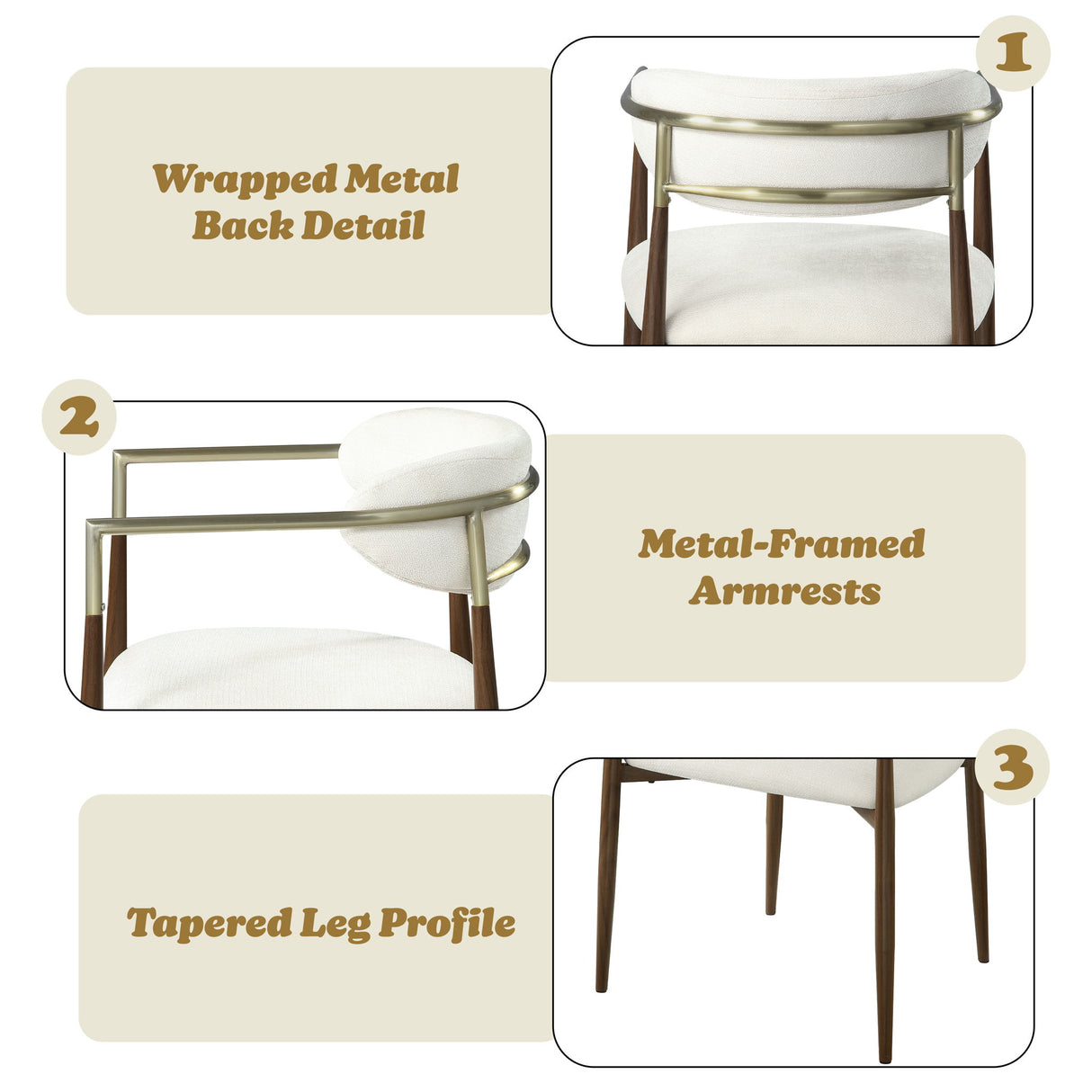 Clayten - Arm Chair (Set of 2) - Brown Oak / Off White