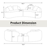 Curved 4 Seater Sofa For Small Spaces - Gray