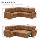 Convertible Sectional Sofa Bed With Pull Out Sleeper And Storage