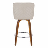 Henry - Contemporary Fixed Height Counter Stool With Swivel With Round Footrest (Set of 2)
