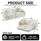 Curved Convertible Sofa, 2 In 1 Frameless Folding Sofa Bed With Pull Out Base And Deep Seat