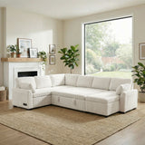 Convertible U-Shaped Sectional Sofa Bed With Reversible Chaise