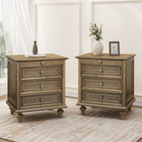 Nightstands With 4 Drawer, Storage End Table With Hidden Pull Out Shelf
