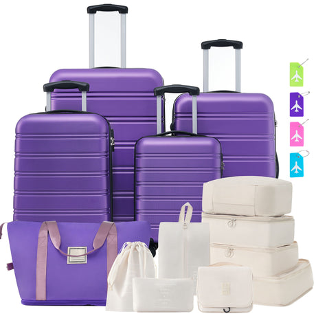 Hardshell Luggage Sets 4 Pieces + Bag Spinner Suitcase With Tsa Lock Lightweight - 16" / 20" / 24" / 28" Luggages
