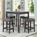 Transitional Style Counter Height Dining Stool With Footrest (Set of 2)