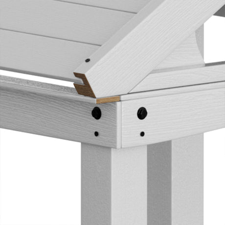 Outdoor Wooden Playhouse With Bench And Door - White