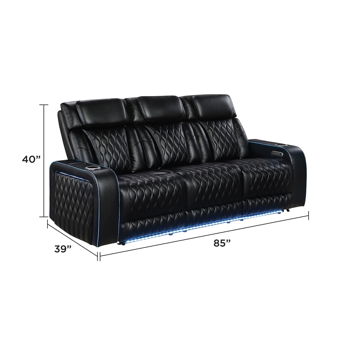 Electra - Power Reclining Set With Power Headrests, Massage And LED Lighting
