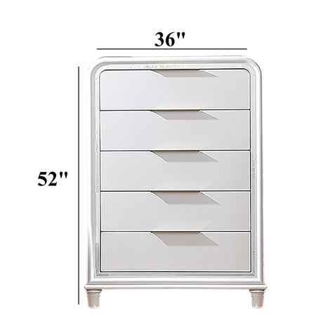 Bedroom Chest With 5 Drawers Storage Furniture - White